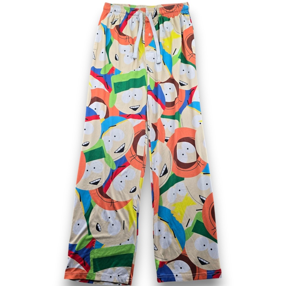 South Park Pajama Pants Mens Small All Over Character Print Lounge Sleepwear